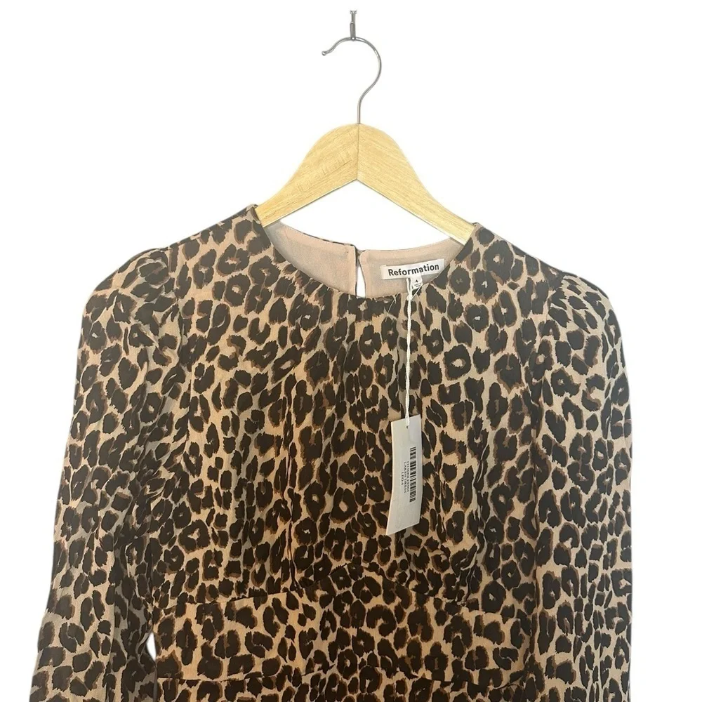 NWT Reformation Laken Dress in Leo animal leopard print 4 - Picture 5 of 11